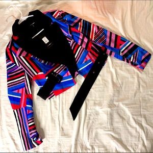 A COLORFUL blazer set! Never been worn!